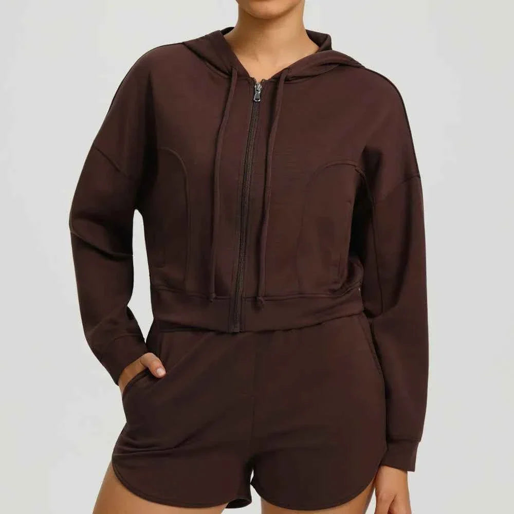 Women’s Hooded Zip-Up Yoga Running Jacket