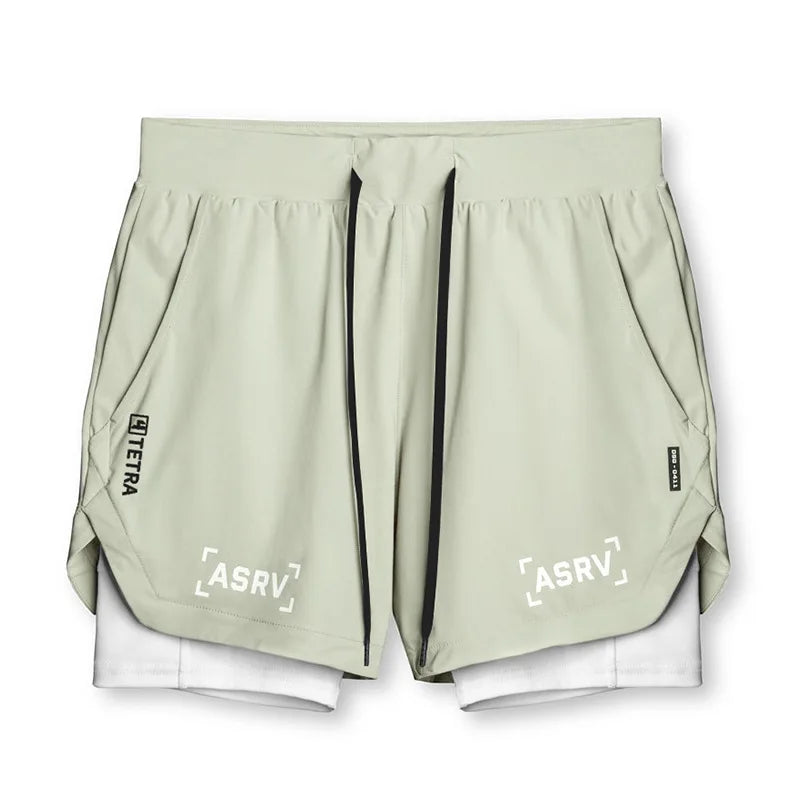 ASRV Men’s 2-in-1 Quick Dry Gym Shorts