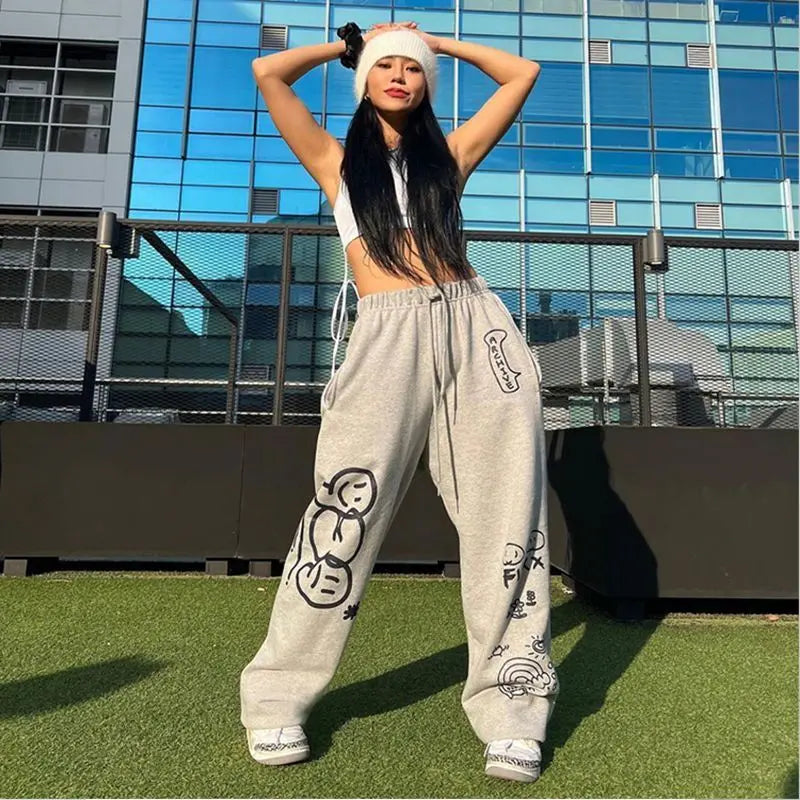 Y2K Vintage Letter Print Street Sweatpants